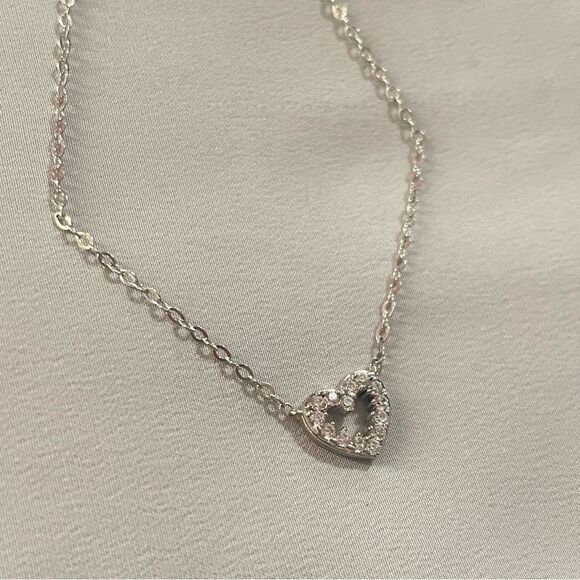 NEW Nadri Pave Heart Pendant Necklace - Picture 4 of 6